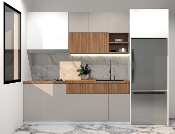 Tìm hiểu thiết kế mẫu tủ bếp chữ I.