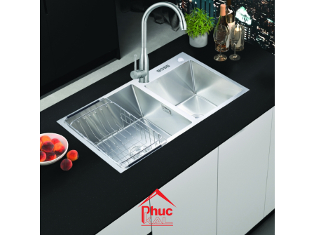 CHẬU ĐÚC 2 HỐ LỆCH DƯƠNG BÀN BC8245S